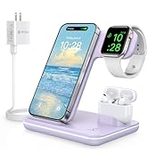 WAITIEE Wireless Charger 3 in 1, 15W Fast Charging Station for Apple Watch 9/8/Ultra 2/Ultra/SE/7...