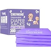 Baby Diaper Disposable Bags (300 Count) Fresh Baby Powder Scent Easy Tie Handles Scented Diaper D...