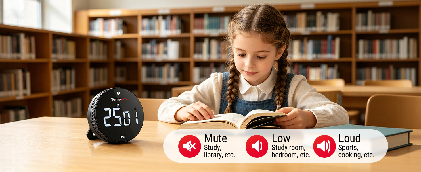 Digital Timer for library, reading, kids learning