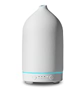 Gooamp 200ML Ceramic Essential Oil Diffuser - Ultrasonic Aromatherapy & Humidifier with 7-Color L...