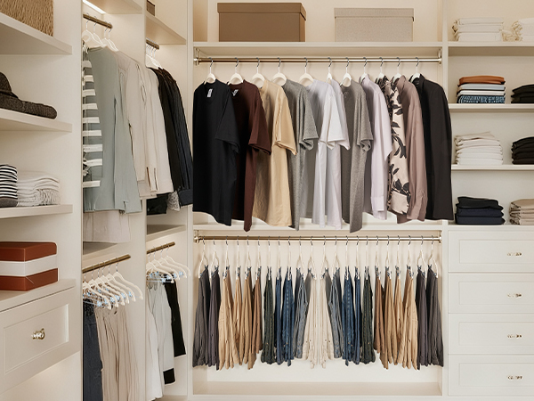 White Velvet Hangers for Walk-in Closet