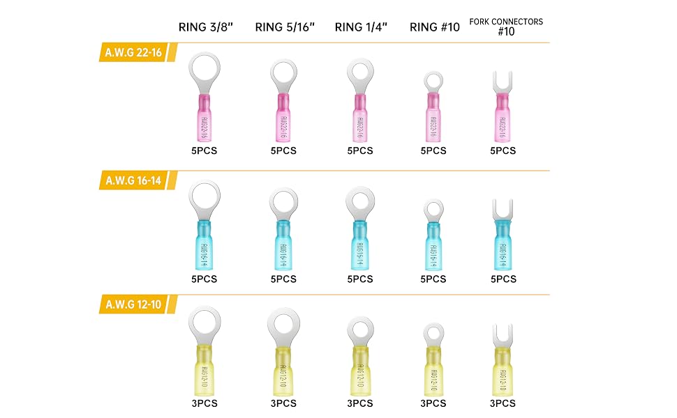 Heat Shrink Ring Connectors