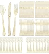 180 PCS Gold Glitter Plastic Silverware