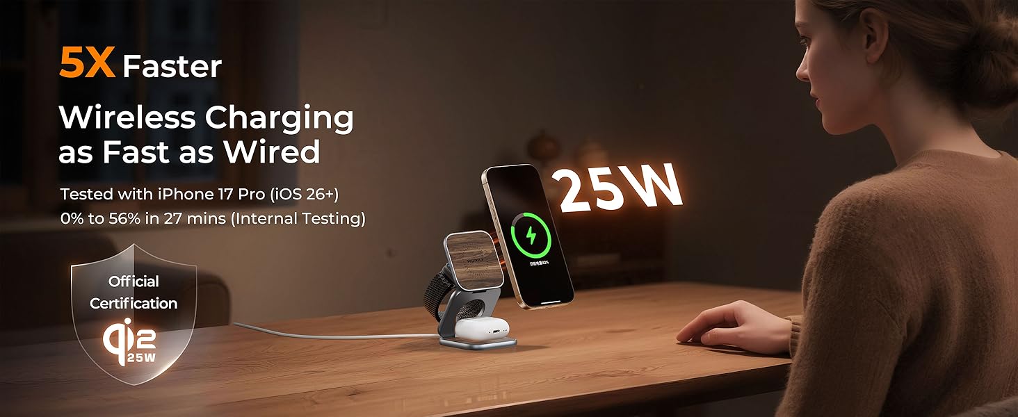 magnetic charger stand compatible with iphone 17 pro max charger for iphone 17 air charging station