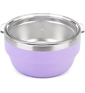 Sursip 32oz Double-Wall Insulated Stainless Steel Bowl with Lid | Reusable Lunch Salad Container ...
