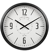 La Crosse Clock 404-3041C 16-Inch Sullivan Black Industrial Quartz Analog Wall Clock