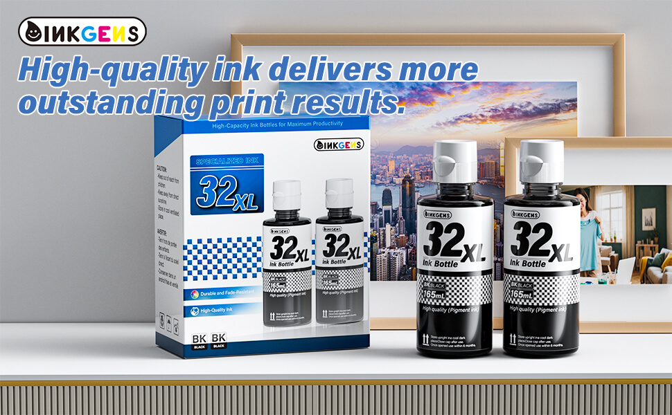32XL Black Ink Bottle Refill for HP Smart Tank 5000 7301 651 7001 7602 6001 551 5101 7300 Black 2