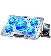 LIANGSTAR Laptop Cooling Pad, Laptop Cooler Gaming 5 Quiet Fans with Large Metal Plate for 12-17....