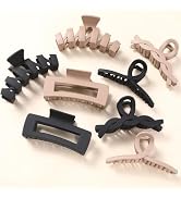 8 Pack Large Claw Clips for Women Thick Hair, Strong Hold Matte Non-Slip Hair Clips, Multi-Style ...