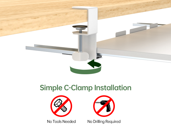 clamp on keyboard tray