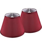2 Pack Small Barrel Burgundy Lamp Shade, Fabric Lampshade for Table and Floor Lamp, 5.5'' Top x 1...