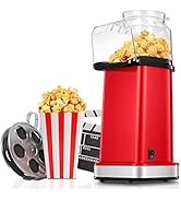 FOHERE Popcorn Popper Maker,1400W Hot Air Popcorn Machine with Measuring Cup,Oil Free Low Fat Sn...