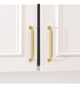 Goldenwarm 10 Pack 5 Inch Brushed Brass Cabinet Pulls Kitchen Cabinet Handles Gold Drawer Pulls Z...