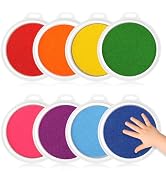 8 Colors 7" Large Ink Pads, Safe & Washable Stamp Pads for Kids, Vibrant Craft Ink Pad for Handpr...