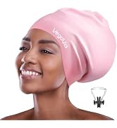 VegoVia Large Swim Cap for Braids and Dreadlocks, Waterproof Silicone Swimming Cap for Women Men ...