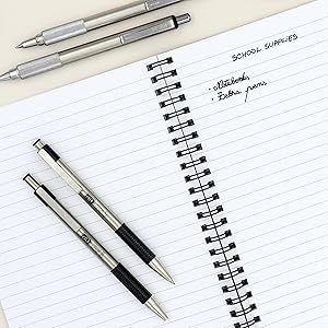 Zebra Pen G-301 retractable gel ink pen close up, available in black and blue ink, 0.7mm point size