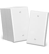 CML Mid-Size Blank Wall Plates, 10 Pack No Device Electrical Outlet Receptacle Covers, 1-Gang Swi...