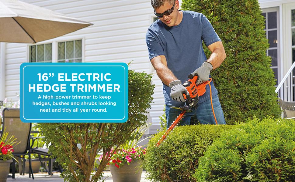 BLACK+DECKER 16-Inch Electric Hedge Trimmer (BEHT100)