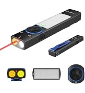 TUNENGE YC8005 4-in-1 2000 Lumens EDC Flat Flashlight Rechargeable, Pocket Light with Red Beam, U...