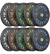 Papababe Weight Plates, 2-Inch Weights Plates Set, Floor Protective Rubber Weight Plates, 10-600l...