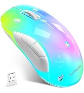 memzuoix 2.4G LED Wireless Mouse, Rechargeable Ergonomic Mouse with Detachable Cover, 1400 DPI Po...