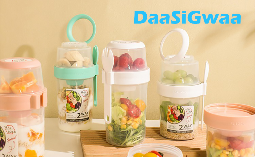Breakfast On The Go Cups, Salad Cup To Go, Take And Go Yogurt Cereal Overnight Oats Snack Containers