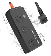 Outdoor Power Strip Weatherproof, IPX6 Waterproof Surge Protector with 3 AC Outlets and 2USB A&2U...
