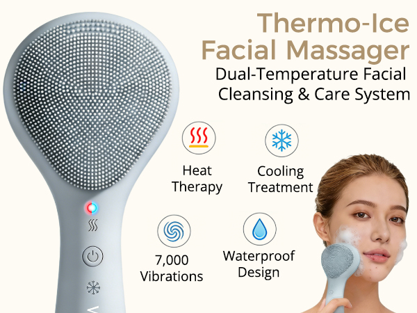 thermo-ice facial massager with dual temperature for facial massager