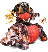 DBF Dog Chew Toys for Aggressive Chewers - Wild Boar Indestructible Dog Squeak Toy with Bacon Fla...