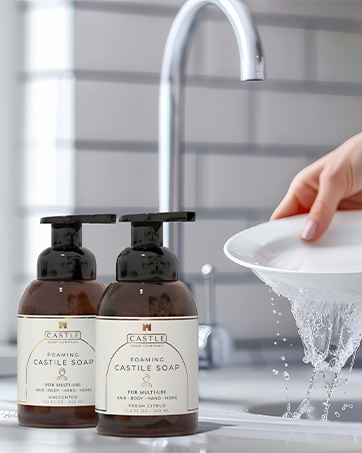 Castle Soap All-Purpose Castile Soap Multi-Use Gentle Cleanser for Hair Body Hands Home Coconut Oil