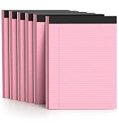 AILZFEI 300 Sheets Pink Legal Pads 8.5 x 11 College Ruled Paper 6-Pack Note Pad Narrow Ruled 50 S...