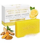 VALITIC Lemon Turmeric Soap for Dark Spots - Kojic Acid Soap for Face and Body - Exfoliating Bar ...