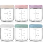 POIKSHARK 6-Pack Overnight Oats Containers with Lids, 16 OZ Wide Mouth Glass Jars with Airtight L...