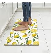SHACOS Anti Fatigue Lemon Kitchen Rugs Cushioned Waterproof Kitchen Mats for Floor Non Slip Washa...