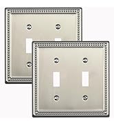Kisrvopn Metal Outlet Covers Wall Plates, Satin Nickel Beadboard Switch Plate Cover, Receptacle L...