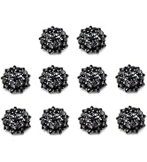 5 Pcs Black Rhinestone Buttons Shank Diamante Accessories DIY for Wedding Decoration Sewing Cloth...
