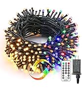 BrizLabs Color Changing Christmas Lights, 115ft 300 LED Christmas String Lights, 11 Modes Warm Wh...