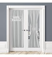RYB HOME 100% Blackout Door Curtain Lightweight Portable and Easy to Install, Fully Room Darkenin...