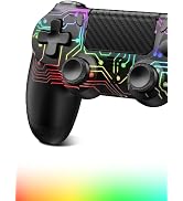 Puiseno Light-up Wireless Controller for PS-4,New RGB Controllers with Hall Effect Joystick/1000m...