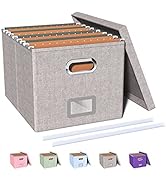 Oterri File Storage Organizer Box,Filing Box,Portable File Box with Lid,Fit for Letter/Legal File...