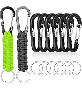 EOTW Carabiner Keychain,Small Carabiner Clip with Paracord Keychain Aluminum Clip D Ring for Camp...
