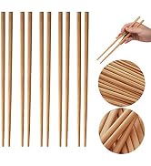 10 Pairs Wooden Chopsticks Reusable Chop Sticks Dishwasher Safe Chinese Wooden Chopsticks Handmad...
