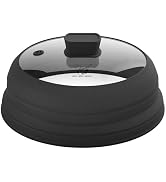 Microwave Splatter Cover Glass Cover Splatter Guard Lid with Collapsible Silicone for Food Pot Co...