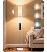 GOEBLESON White Floor Lamps for Living Room with Remote and Foot Switch, 64.4” Modern Standing Ta...