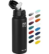 Fanhaw 20 Oz Stainless Steel Insulated Sports Water Bottles with Straw for Kids, Men and Women (B...