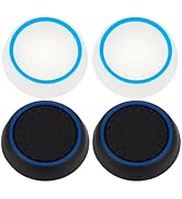 GORGECRAFT 1 Box 4Pcs Silicone Joycon Thumb Grip Caps 2cm Black White Round Anti-Slip Controller ...