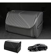 TOPABYTE Car Trunk Organizer with Lid and Sturdy Handle Foldable Durable Premium Leather Storage ...