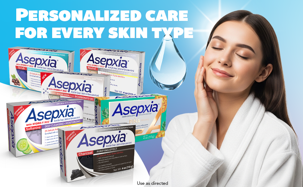 Salicylic acid bar soap for acne body wash and skin care, woman enjoying smooth skin