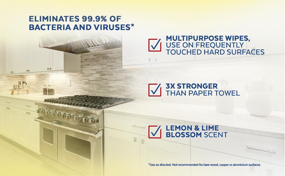 Eliminates 99.9% of bacteria and viruses* (*When used as directed)