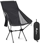 Outplea Foldable Lightweight High Back Camping Chair with Pocket for Outdoor, Portable Travel Cha...